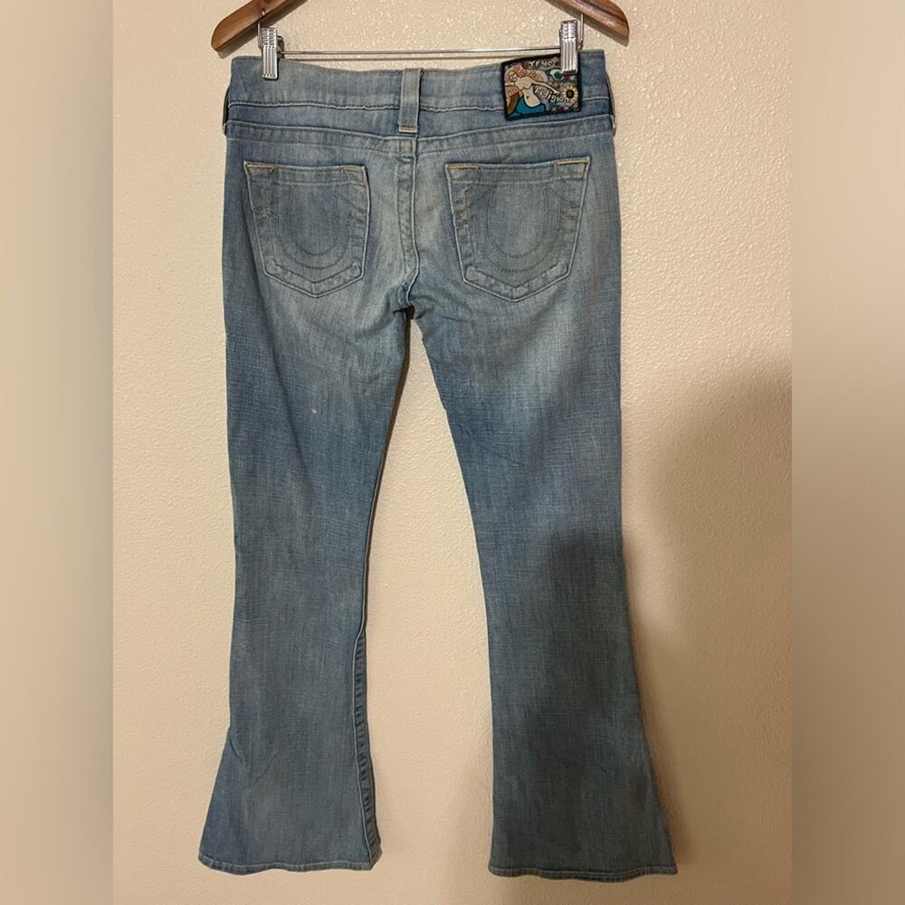 True Religion Caroline Lady Godiva light blue low rise bootcut western jeans 28